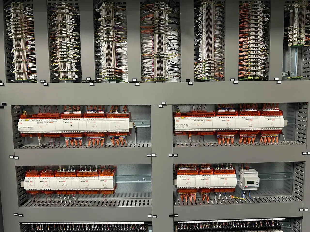 Trend IQ4E controller installed in a London commercial building — supported by OD Controls